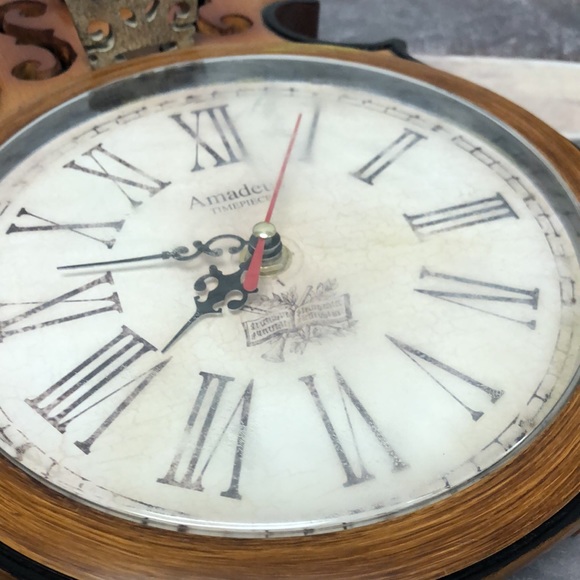 Amadeus Violin Pendulum Wall Clock collectible *missing pendulum RARE - Picture 8 of 8